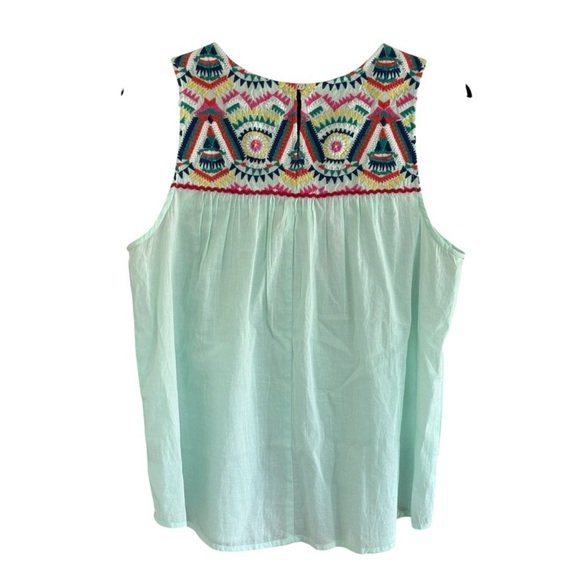 Spade & Heart Lindsie Embroidered Detail Yoke Tank Top Sleeveless Size Large - Picture 5 of 7